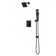 Square 2-Way Pressure Balance Shower Trim Kit With Hand Held Shower On Slide Bar With Separate Water Outlet Matte Black