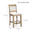 Élégant tabouret de comptoir de 24 po, blanc antique, siège en cuir - pour un confort et une expérience noirs qui s'agencent à tout décor-1332721873-1332721967