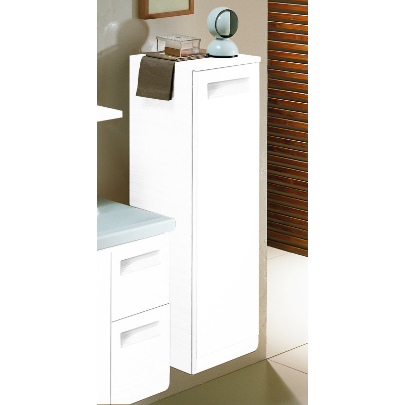 Armoire d'appoint avec rangement intégré, Blanc lustré, Côté gauche