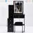 Compact Left Bedside Table Vanity With Padded Stool & Touch Led Mirror, Adjustable Brightness And Three Color Options, Black , American Cabinet Comfortable Touchable Sliding , Style-1247473469