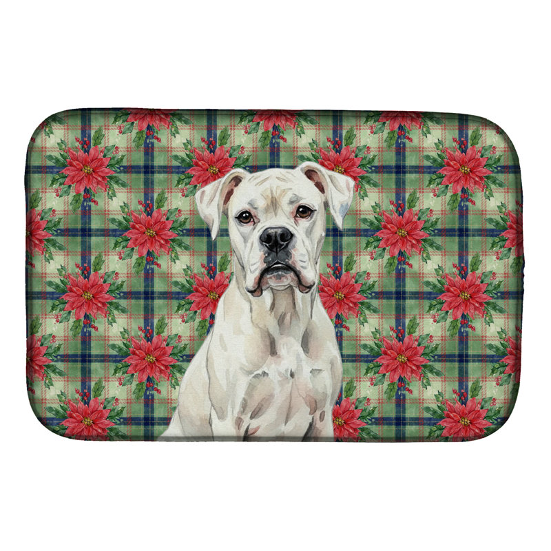 Tapis de séchage White Boxer Christmas PoinsettIas