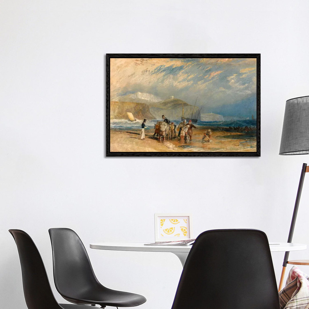 Folkestone Harbour And Coast To Dover von J.M.W. Turner - Galerie-verpackte Leinwand GiclÃ©e auf Leinwand