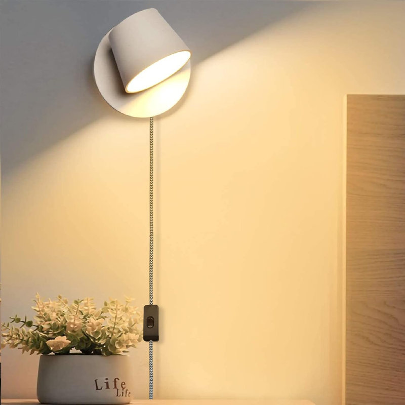 Charlote Directional Led Armed Sconce Plug-in Adjustable Head Wall Sconce Night Light