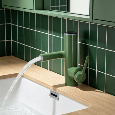 Single-Hole Single-Handle Bathroom Faucet With Drain Assembly