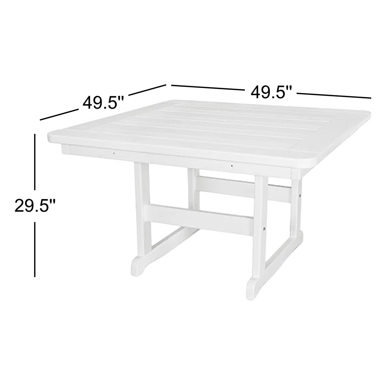 POLYWOOD® Park 50" Patio Dining Table, White