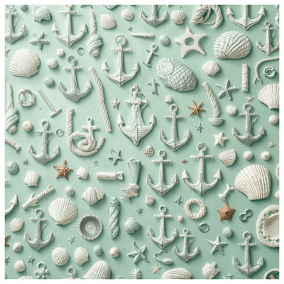 Édredon Shells Anchors Rope Seashells