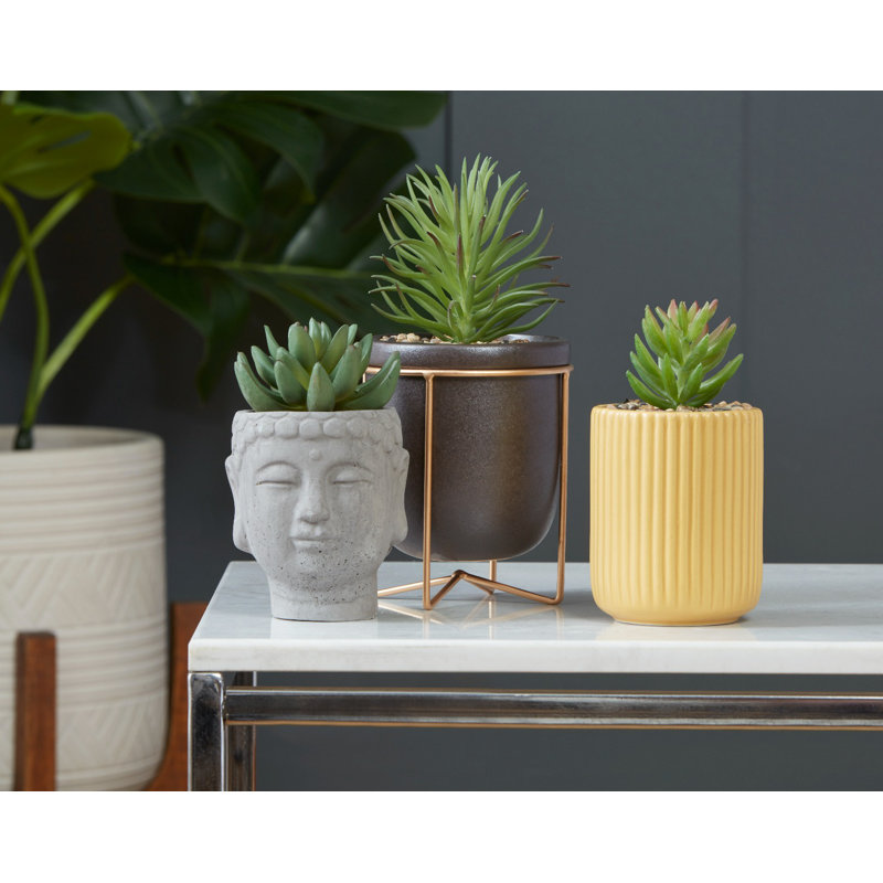 3.94cm Faux Succulent in Ceramic Pot