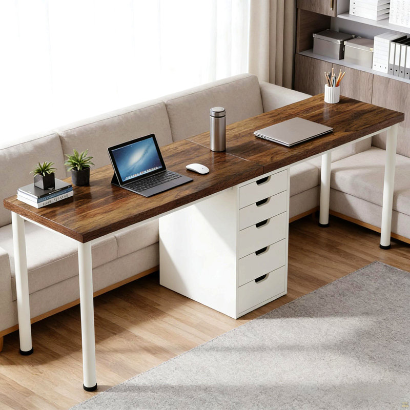 Bureau d'ordinateur, bureau pour deux personnes, bureau de travail