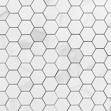 Bond Tile Easy Luxe Hex Calacatta 11.61 in. x 11.81 in. SPC Peel and Stick Tile (0.95 Sq. Ft. / Sheet)