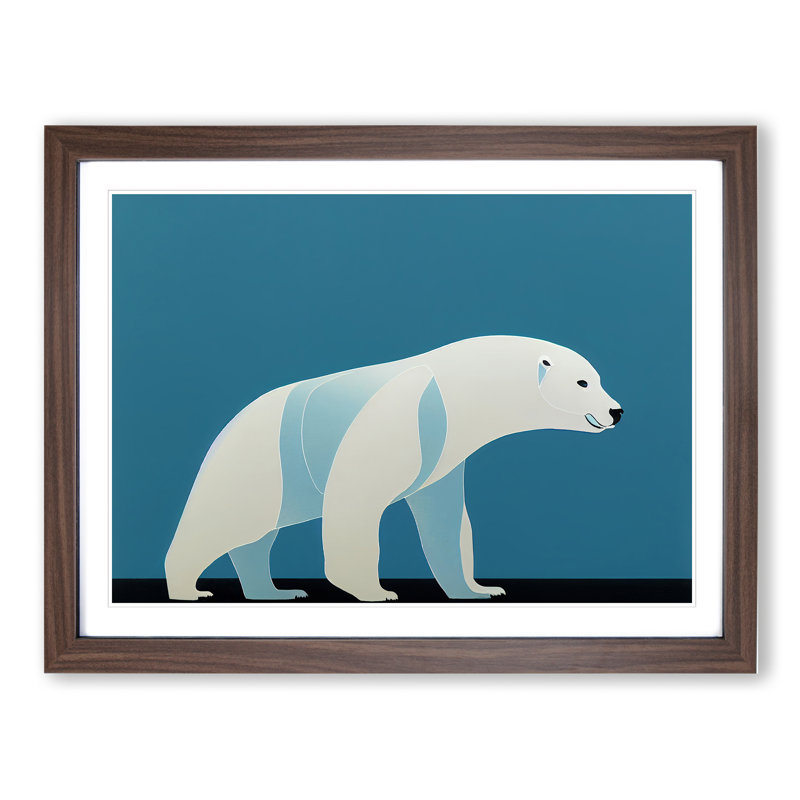 Special Abstract Polar Bear - Framed Print, 46cm H x 64cm W x 2cm D, Walnut