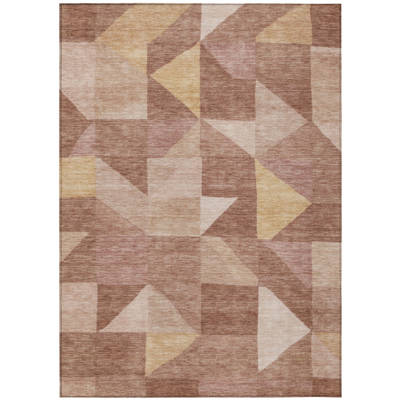 Machine Washable Indoor/Outdoor Jozwiak ACN2373 Geometric Rug, Rectangle 10' x 14'