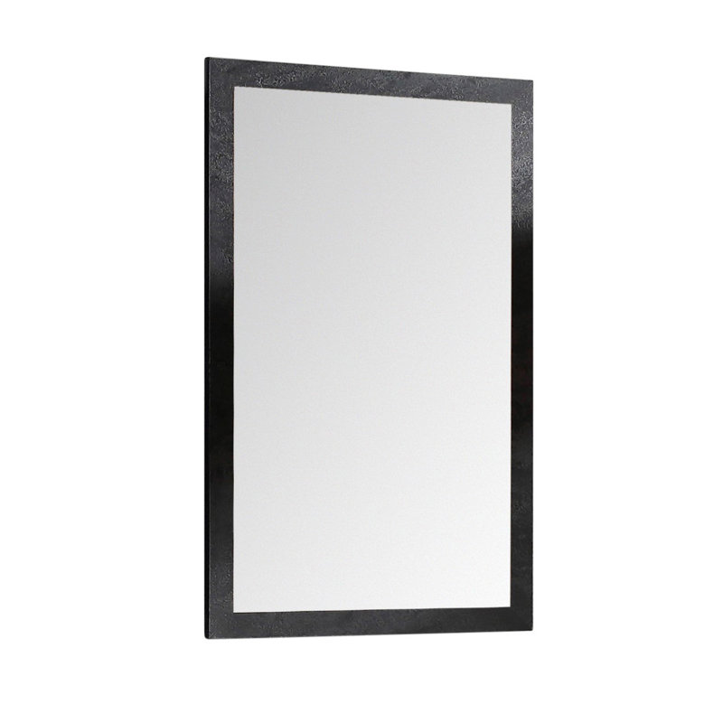 Ayza Wood Flat Wall Mirror, Black Marble, 33.2" H x 21.66" W