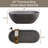 63" Luxury Engineered Solid Surface Bathtub With Overflow & Pop-Up Drain