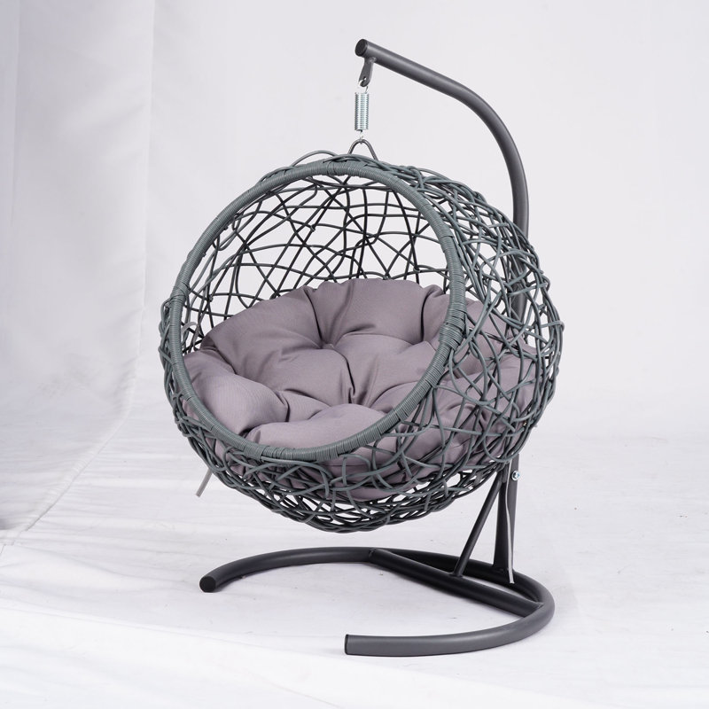 Cat Swing Bed with Stand & Cushion, 15.6" W x 19.3" D, Gray