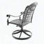 Chaises de patio pivotantes en fonte d'aluminium avec coussins bleus, ensemble de 2-1529487589