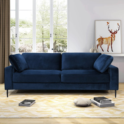 Etta 214.1Cm Velvet Square Arms Sofa