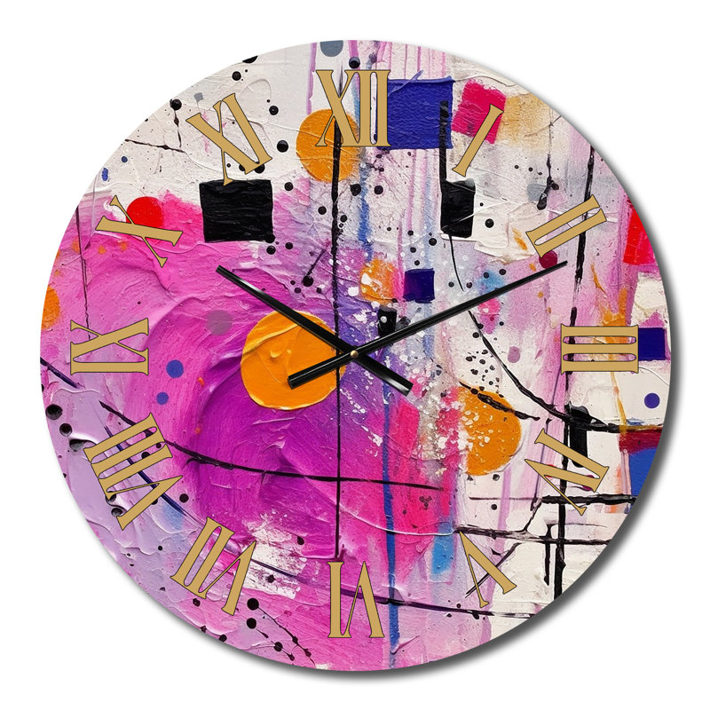 Rose Cubism Unleashed - Cubism - horloge murale, Petit