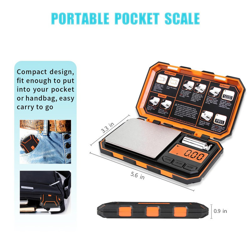 Fuzion Digital Pocket Scale, 200G X 0.01G, 6 Units Conversion Mini Scale With LCD Display, Tare Function For Food, Jewellery, Medicine, Coffee (Battery Included)