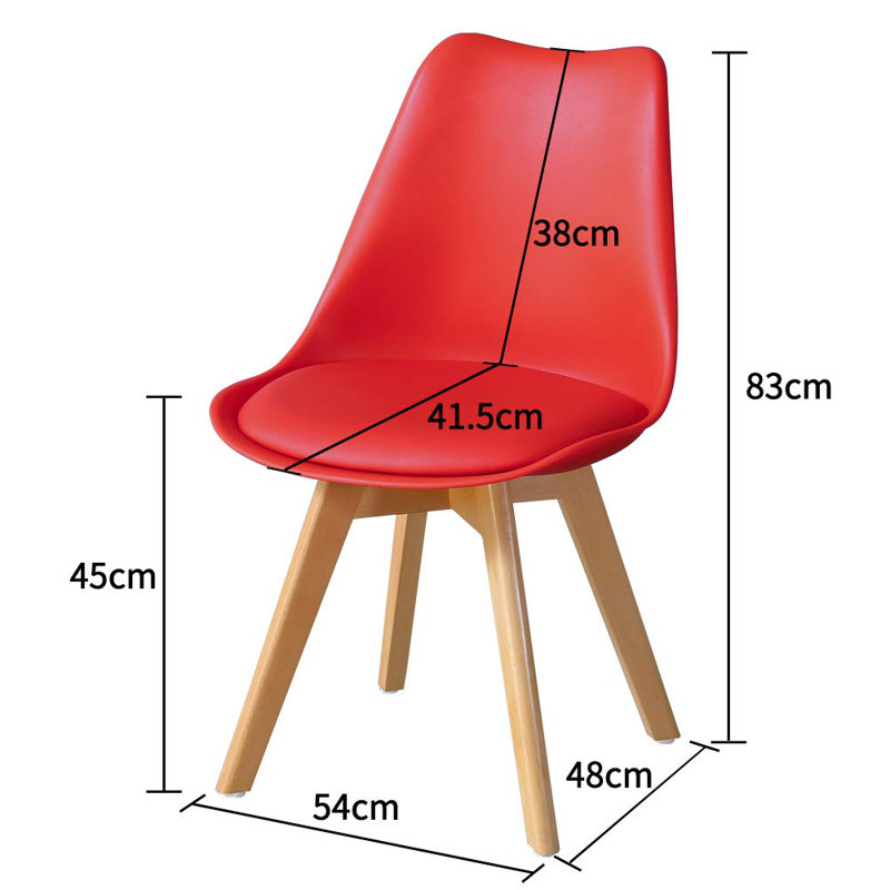 Rafe Upholstered Side Chair, 4, Red