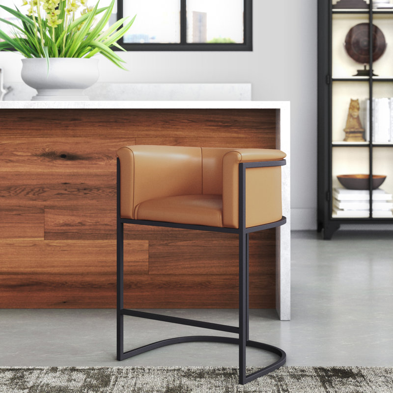 Tabouret de bar Cosmopolitan Mid-Century, Chameau, Tabouret de bar (siège d'une hauteur de 29,5 po)