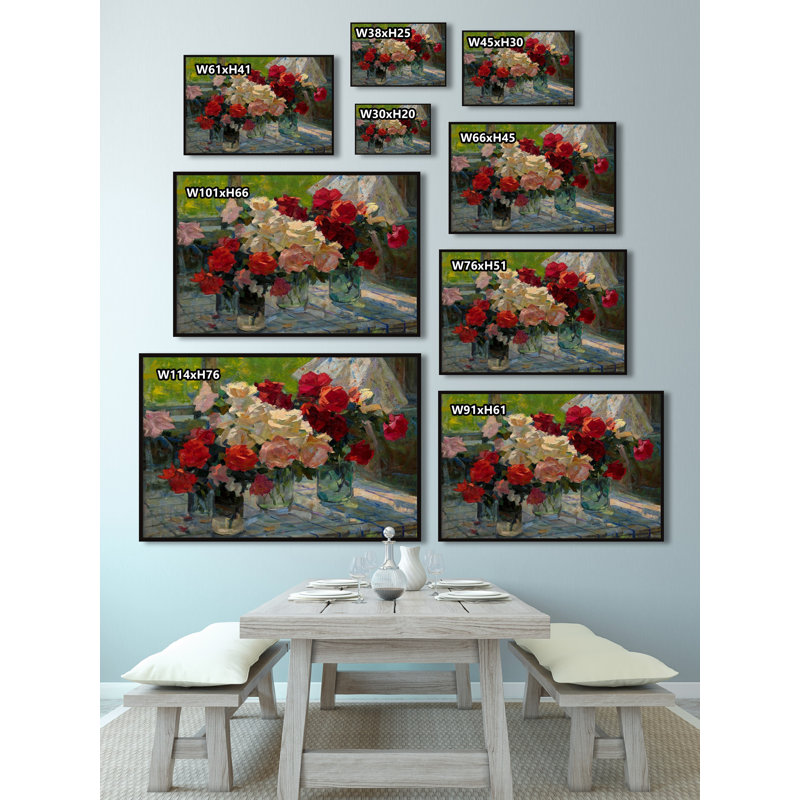 Fresh Flower Bouquet - Painting on Canvas, 30cm H x 45cm W x 3.81cm D