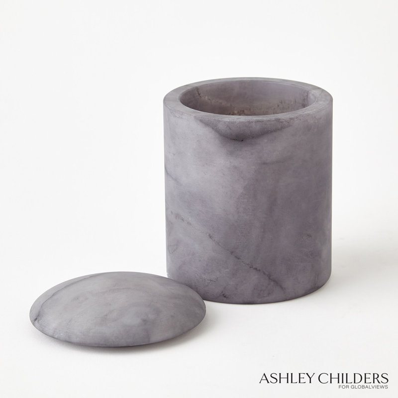 Gala Alabaster Canister-Tall, Gray