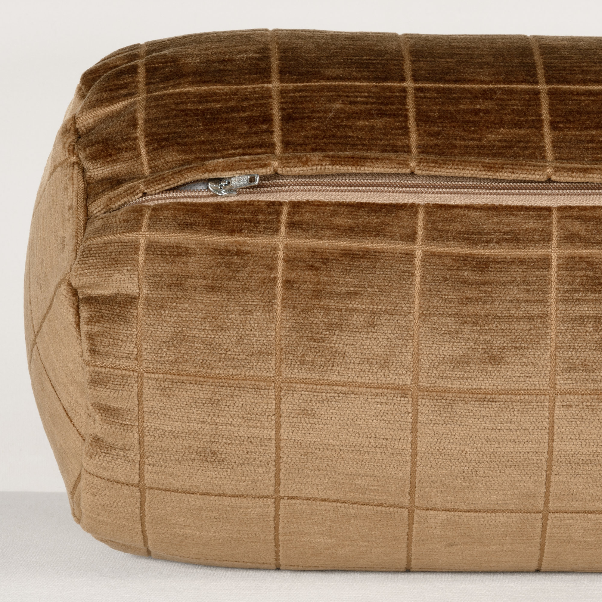 Otterville Velvet Grid Bolster Pillow, Bolster 8"H x 20"W, Gold Geometric