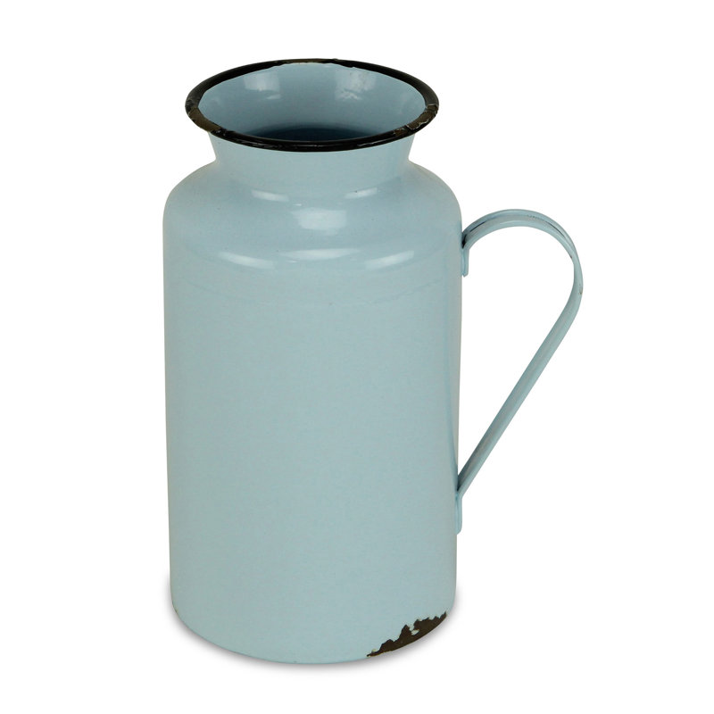 Abdullaah Metal Table Vase, 10.25" H x 5.5" W x 5.5" D, Blue