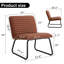 Chaise sans accoudoirs minimaliste avec dossier en polyuréthane et pieds en métal-1080636484