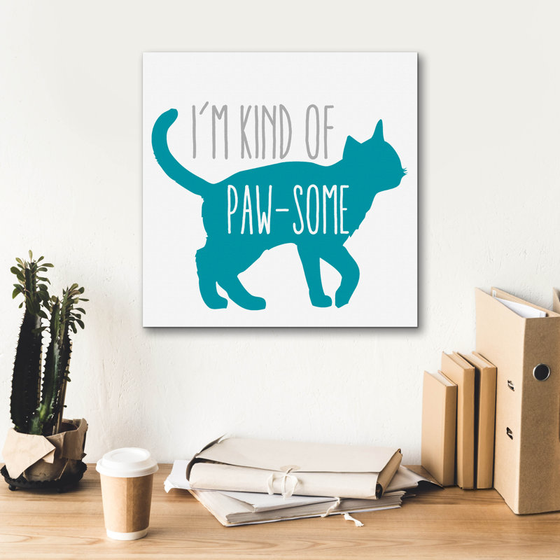 'Pawsome Cat' by Erin Clark Canvas Wall Art, 18" H x 18" W x 0.75" D