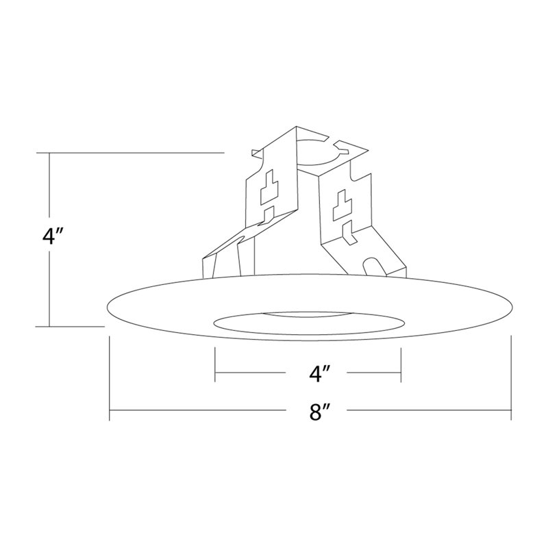 White 6-Inch Circular Open Trim with Socket Bracket