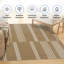 Linear Stripes Weave Indoor Outdoor Rug, Lightweight & Portable 5x7 ft Patio Area Rug