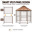 Gazebo pour animaux de compagnie, chenil extérieur de 2,4 m avec double porte et auvent d'ombrage-69682216-69682213