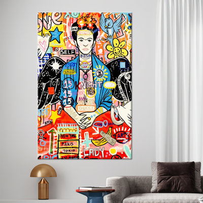 Canvas Art, Wall Art Canvas, 3D Canvas, Frida Kahlo Graffiti, Frida Graffiti Printed, Graffiti Canvas, Modern Artwork, Woman Artwork,