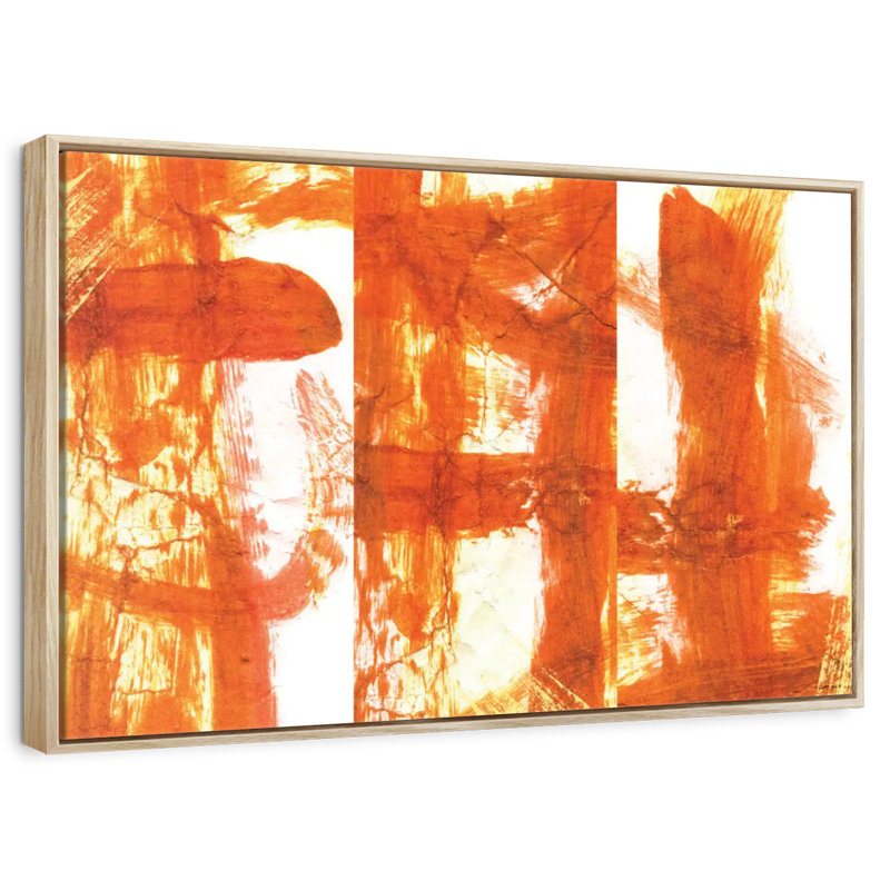 Orange noisette, 25 po x 17 po, Cadre flottant en bois naturel