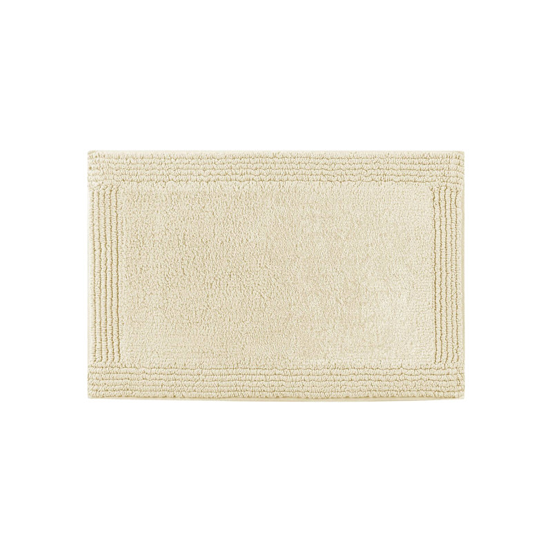 24x44" 3000 Gsm 100% Cotton Reversible Natural Bath Rug, Soft And Texture, - , Medium Pile 0.5", Non Slip Needed Comfortable, Machine Washable