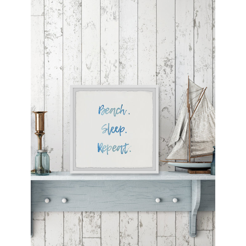 Beach Sleep Repeat III - Single Picture Frame Print, 51cm H x 51cm W x 3.81cm D