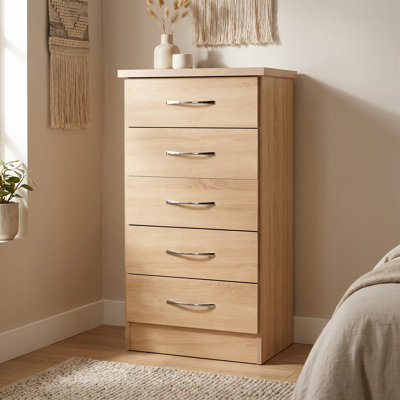 Nevada 5 Drawer Narrow Chest