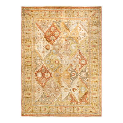 One-of-a-Kind 10' 0" X 13' 9" New Age Wool Area Rug in Orange