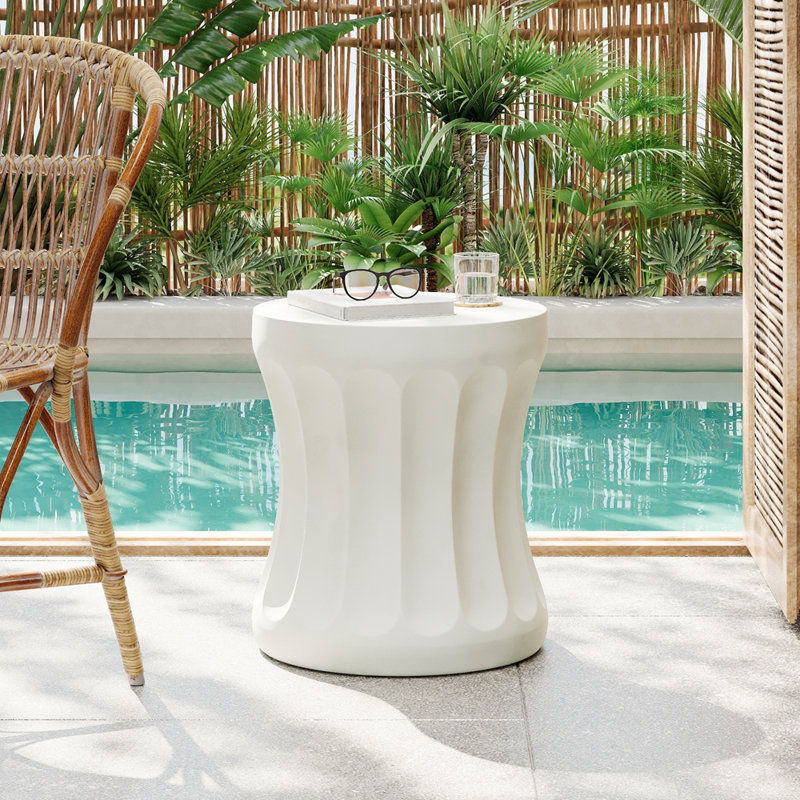 Table de bout ronde en béton 15,75 pouces Mgo
