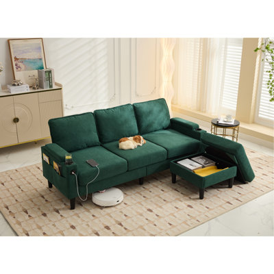Pour la chambre à coucher et le salon avec rangement - douille, porte-gobelet, rangement pour accoudoirs, sacs à magazines, caractéristiques du robot de balayage à pieds hauts et sac, grand robot, 3