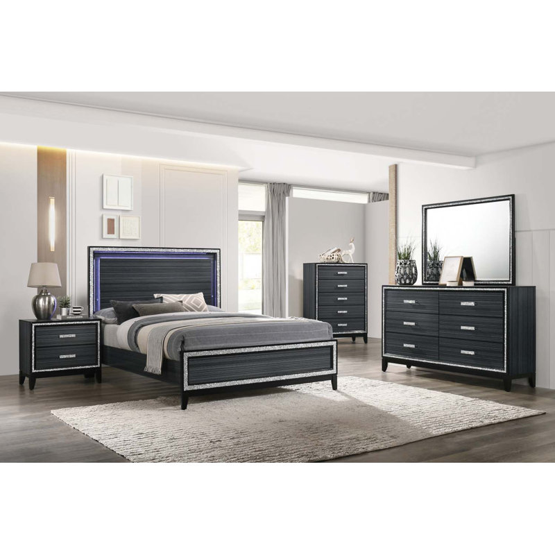 Haiden 46"x35" Mirror, Weathered Black Finish, Weathered Black