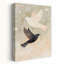 White And Black Flight Ethereal Peaceful Abstract Bird Landscape Nature Wall Art Print 1 Piece Wrapped Canvas Wall Art-301173868