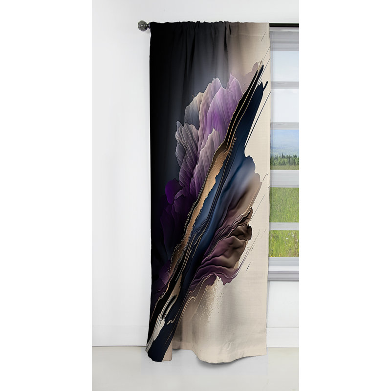 Warrick - Rideau pivoines - Rideau floral occultant en velours - 1 panneau, L 52 po x L 63 po