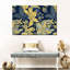Motif floral bleu et jaune sur toile-1799863977