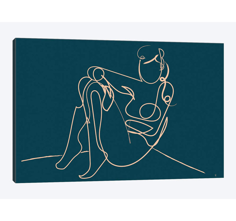 «Teal Nude», reproduction sur toile, H 8 po x l 12 po x P 0,75 po, Toile tendue