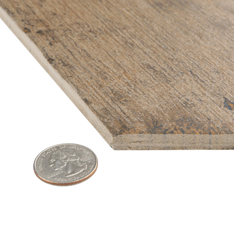 Retro Hex 14" x 16" Porcelain Wood Look Wall & Floor Tile