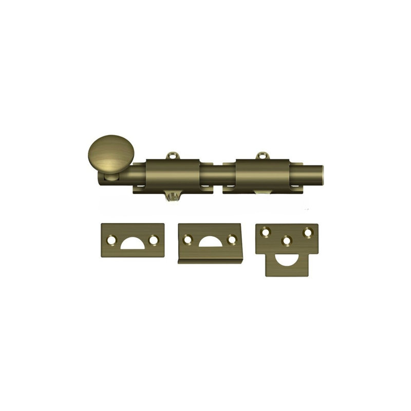 Brass Latch/Catch/Bolt, Antique Brass, 1.25" H x 6" W x 1" D