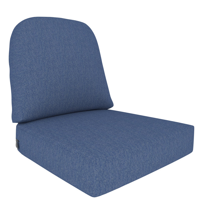 Covers&All 5" Outdoor Seat / Back Cushion With Eco-Friendly Olefin Fabric, Navy