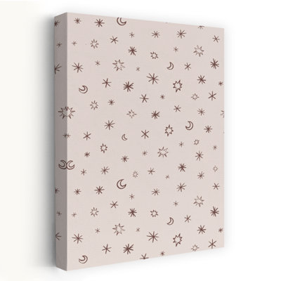 «Whimsical Moon Stars Dreamy Minimalist Whimsical Landscape Nature», reproduction d'art murale